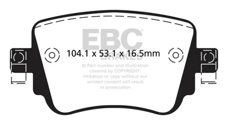 Ebc 15-21 Volkswagen Gti 2.0 Turbo Ultimax2 Rear Brake Pads 1