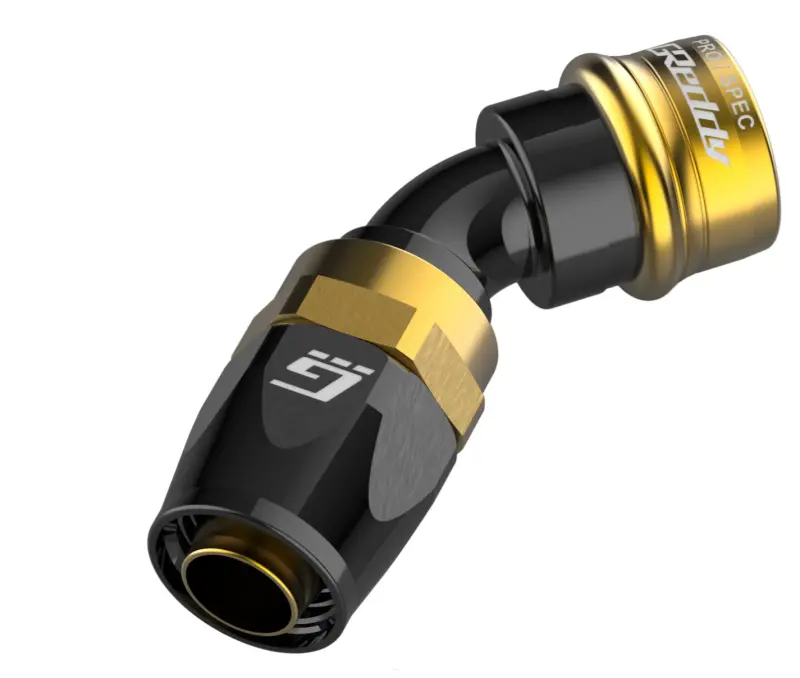 Greddy Pro/Spec 45 Degree Quick Release Hose End Black/Gold 1