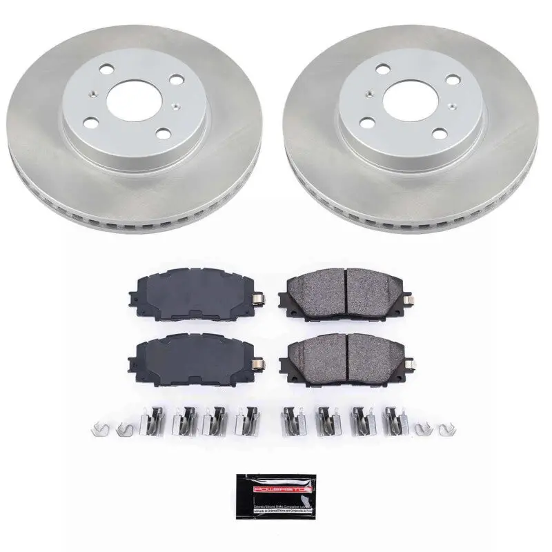 Power Stop 07-18 Toyota Yaris Front Semi-Coated Rotor Kit 1