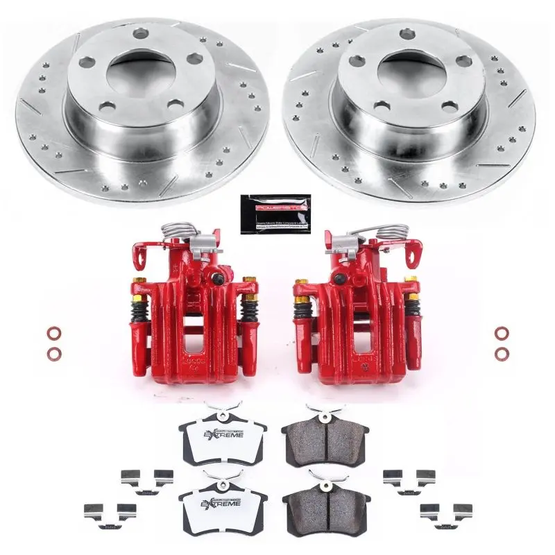 Power Stop 99-04 Audi A6 Quattro Rear Z26 Street Warrior Brake Kit W/Calipers 1