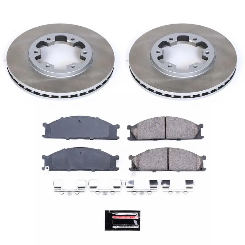 Power Stop 87-95 Nissan Pathfinder Front Semi-Coated Rotor Kit 1