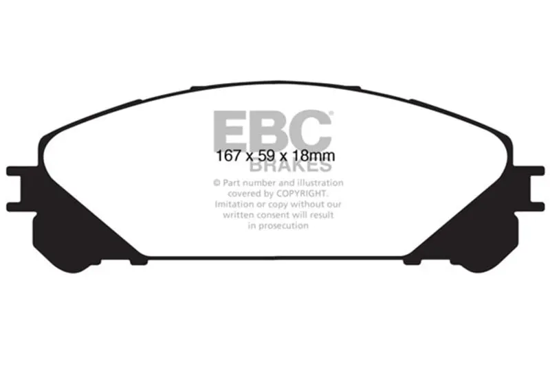 Ebc 15+ Lexus Nx200t 2.0 Turbo Ultimax2 Front Brake Pads 1
