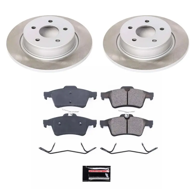 Power Stop 14-18 Ford Transit Connect Rear Semi-Coated Rotor Kit 1