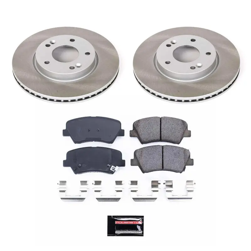 Power Stop 14-16 Kia Forte5 Front Semi-Coated Rotor Kit 1