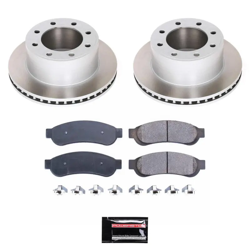 Power Stop 10-12 Ford F-350 Super Duty Rear Semi-Coated Rotor Kit 1