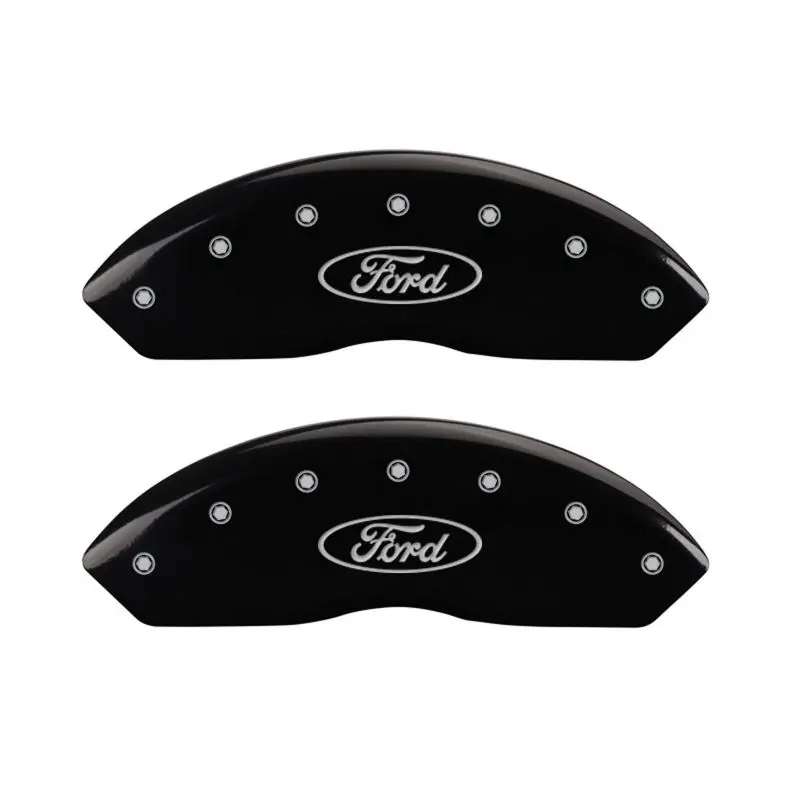 Mgp Engraved 4-Piston Caliper Covers – Oval Ford Logo, Black Finish With Silver Accents 1
