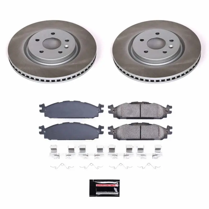 Power Stop 11-19 Lincoln Mkt Front Semi-Coated Rotor Kit 1