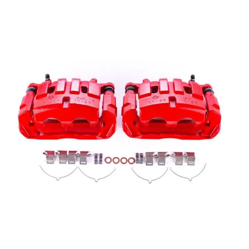 Power Stop 14-18 Jeep Cherokee Front Red Calipers W/Brackets - Pair 1