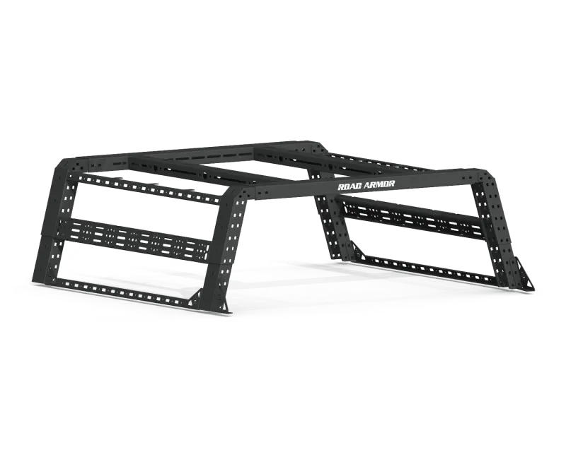 Road Armor Adjustable Bed Rack System – Universal 5.5 To 6 Ft Truck Bed Straps And Rails (Textured Black, Brackets Not Included) 1