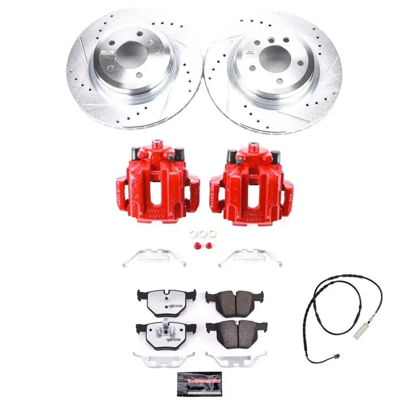 Power Stop 13-15 Bmw X1 Rear Z26 Street Warrior Brake Kit W/Calipers 1