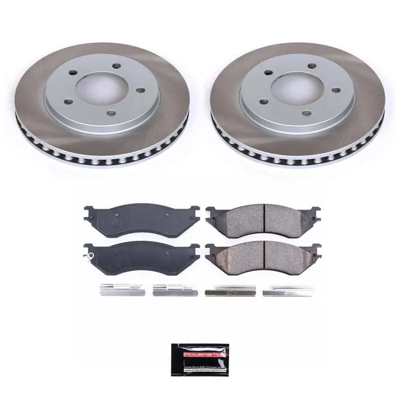 Power Stop 98-02 Lincoln Navigator Front Semi-Coated Rotor Kit 1