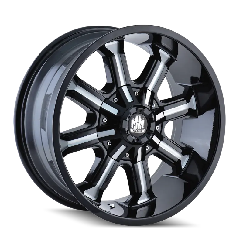Mayhem 8102 Beast 20X9 / 6X135 Bp / 18Mm Offset / 106Mm Hub Black W/ Milled Spokes Wheel 1