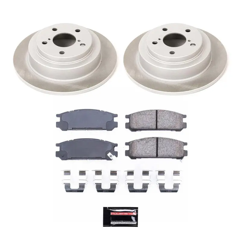 Power Stop 90-99 Subaru Legacy Rear Semi-Coated Rotor Kit 1