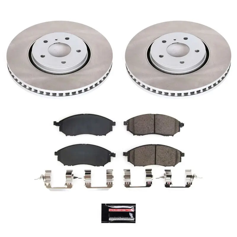 Power Stop 2014 Infiniti Qx70 Front Semi-Coated Rotor Kit 1
