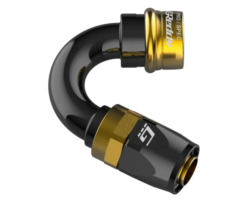 Greddy Pro/Spec An06 120 Degree Quick-Release Swivel Hose End(S) - Black / Gold 1
