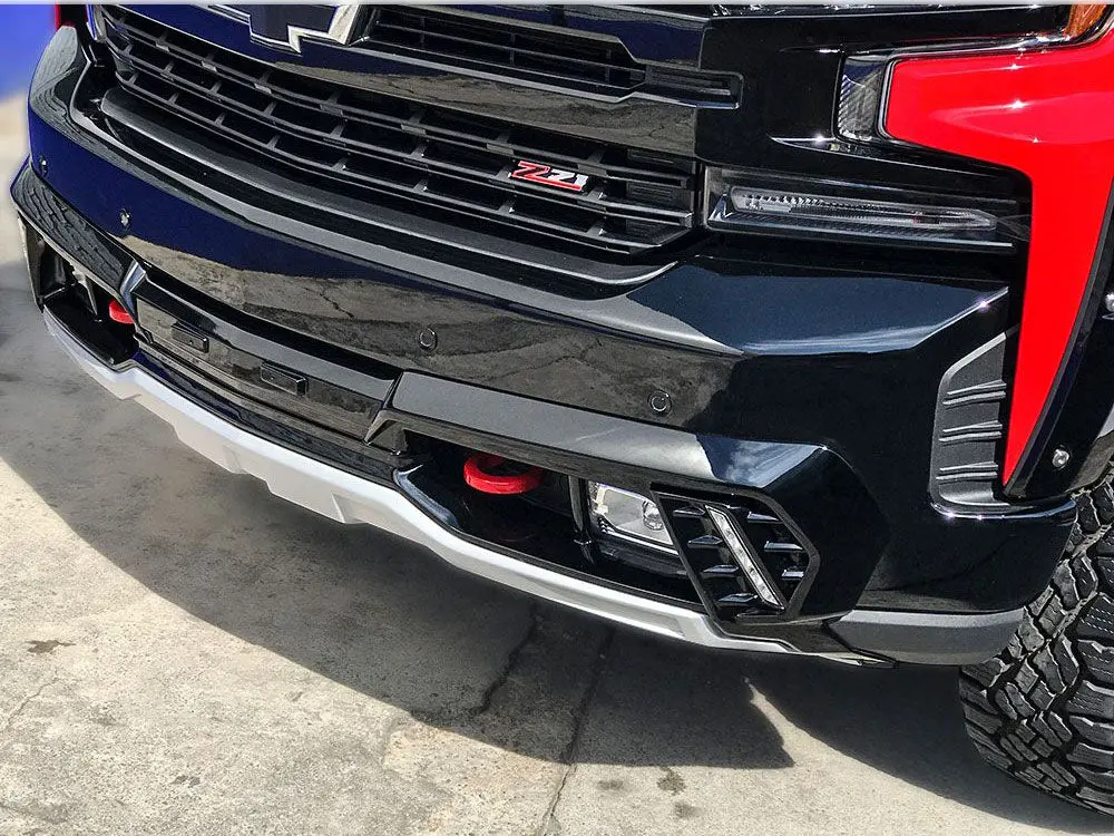 Chev Silverado 2019-2022 Air Design Front Bumper Guard Off-Road - Silver / Satin Black 1