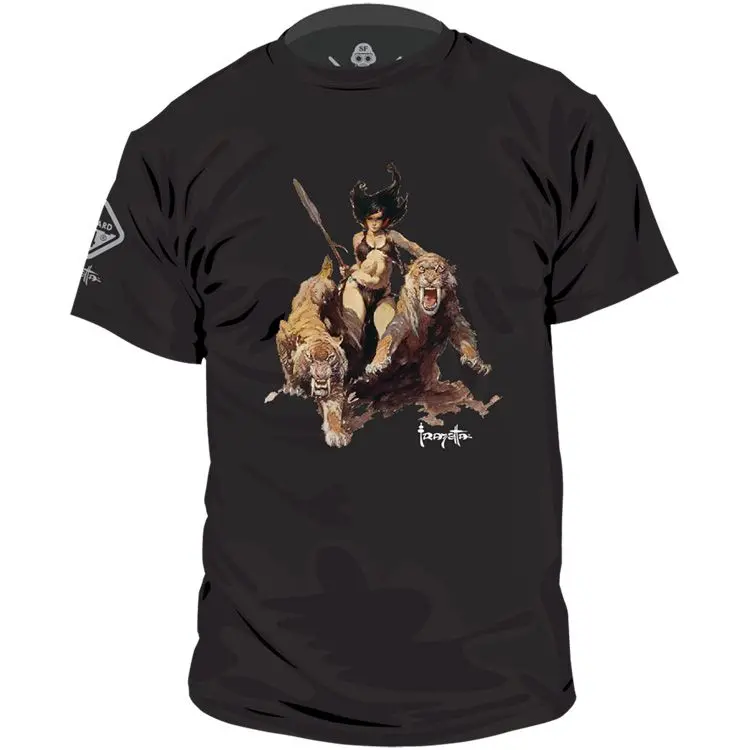 Huntress™ Cotton T-Shirt By Frank Frazetta *Final Sale - No Return* 1