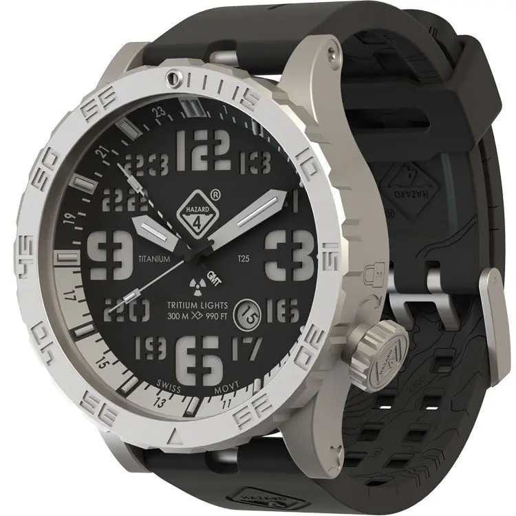 Blacktie White Gmt Edition - Heavy Water Diver 50Mm Titanium Tritium Watch W Swiss Movement 1