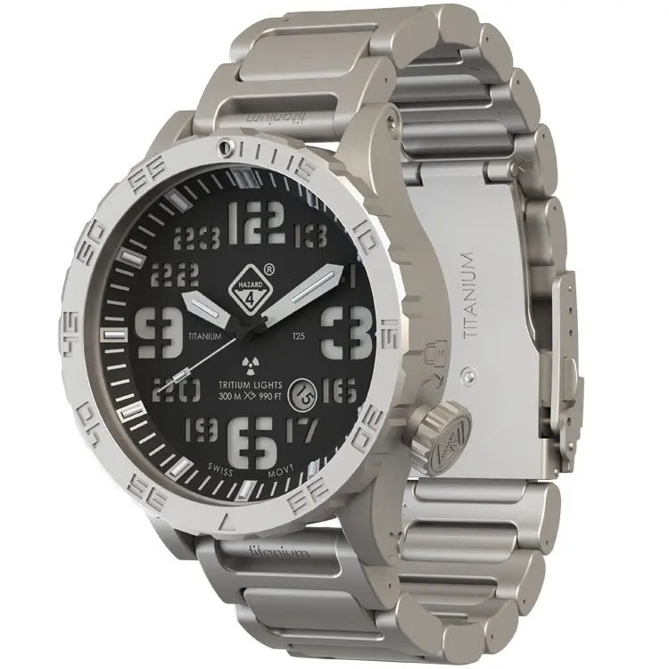 Blacktie Titanium Bracelet Edition - Heavy Water Diver 50Mm Titanium Tritium Watch W Swiss Movement 1