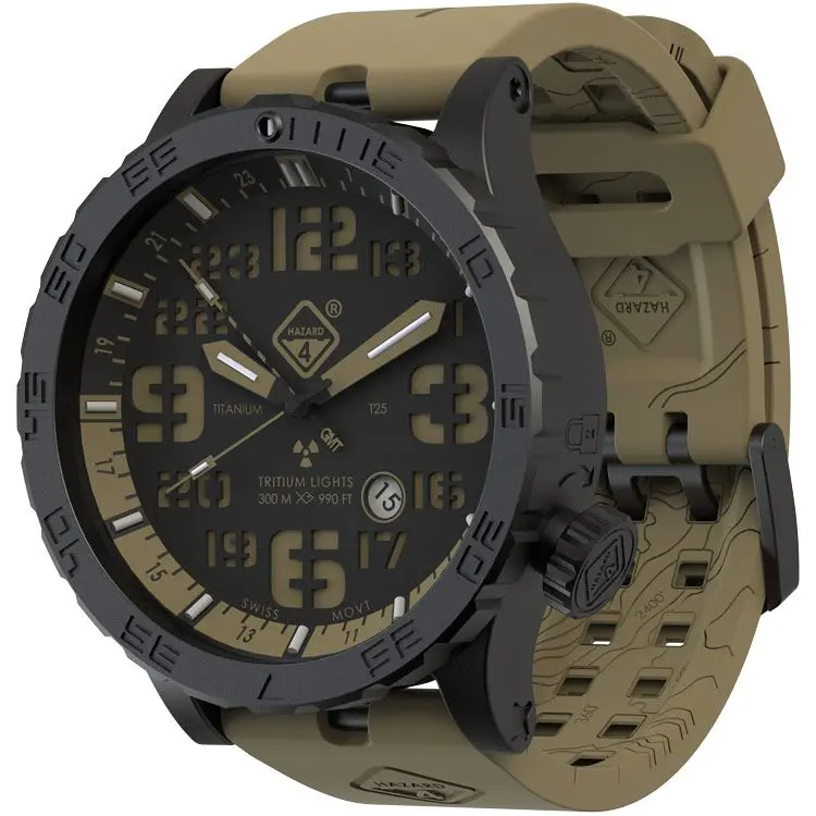 Cavern Gmt Edition - Heavy Water Diver 50Mm Titanium Tritium Watch W Swiss Movement 1
