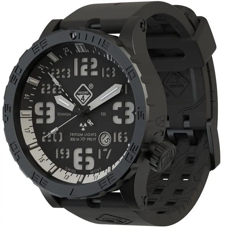 Nightwatch Gmt - Heavy Water Diver 50Mm Titanium Tritium Watch W Swiss Movement 1