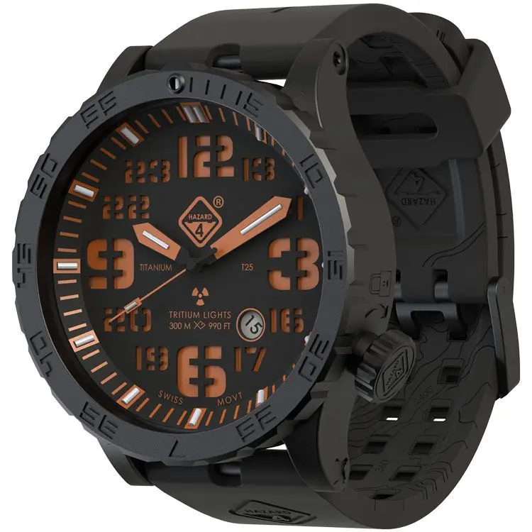 Agent Orange - Heavy Water Diver 50Mm Titanium Tritium Watch W Swiss Movement 1