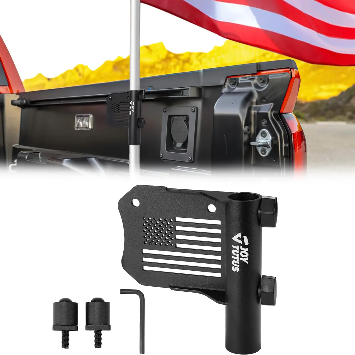 Joytutus Truck Bed Flag Pole Mount Fit For Tacoma & Tundra, Fits Up To 1.18 Inch Diameter Flagpole 1