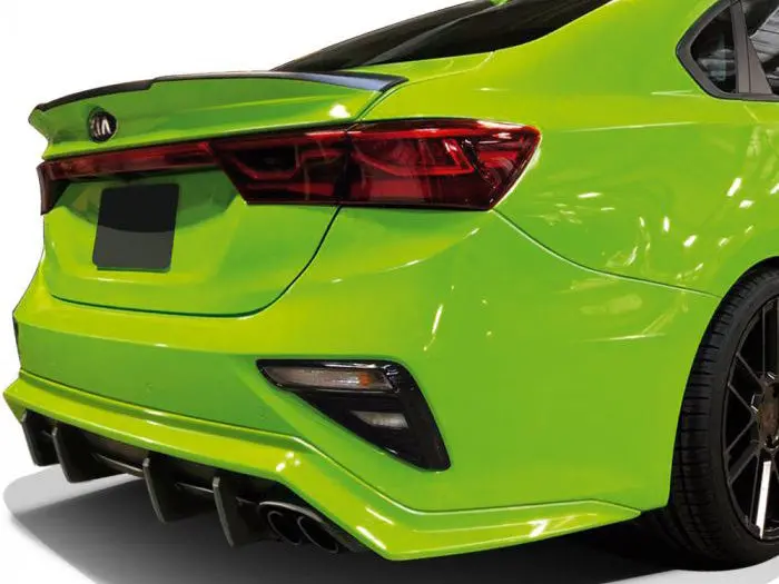 Kia Cerato 2019-2021 Air Design Rear Apron & Diffuser W/ Single Exhaust Pipe (Sedan) - Two Tone Satin Black 1