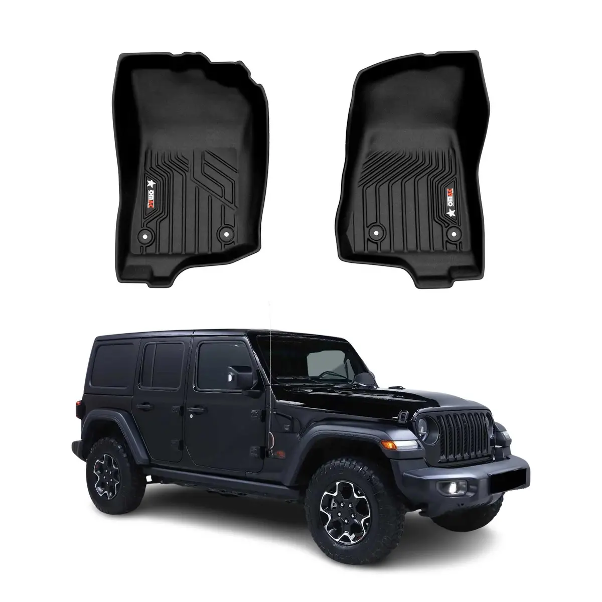 2018-2026 Jeep Wrangler Premium Floor Mats Liners First Row Front 1