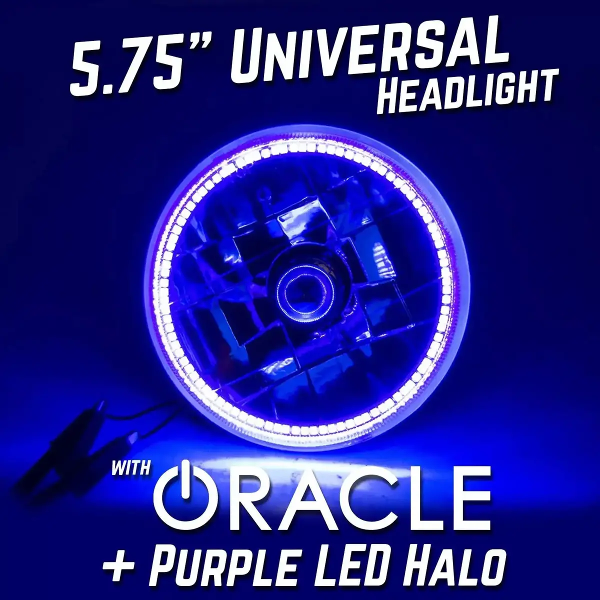 Universal 5.75" Oracle Sealed Beam Headlight Led Halo Purple U/V H5006/Par46 1