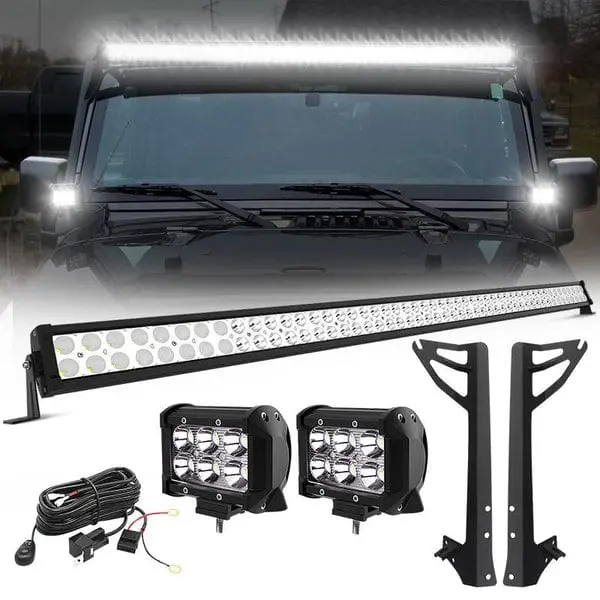 Suparee Jeep 52" Light Bar & Work Lights Kits For Wrangler 2007-2018 Jk 1