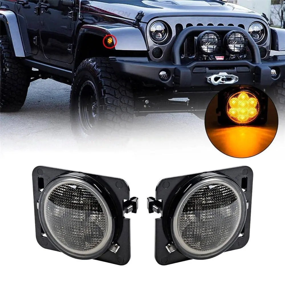 Suparee Jeep Wrangler Led Amber Side Marker Light For 2007-2018 Jk Jku 1