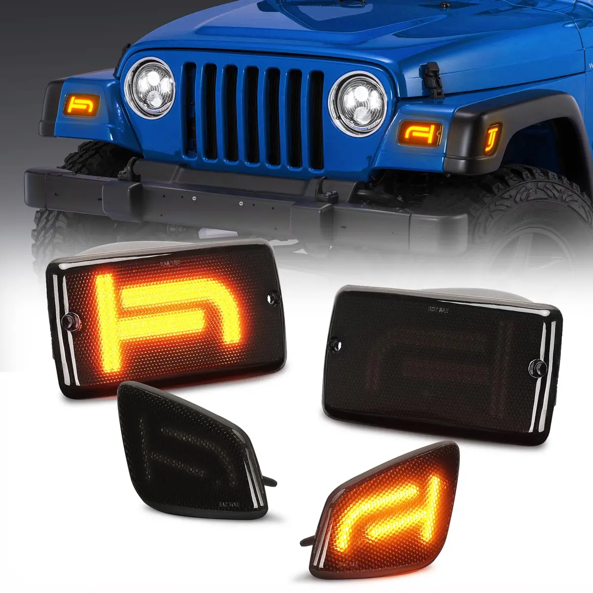 Suparee Jeep Wrangler Tj New Led Turn Signals & Side Marker Lights For 1997-2006 1