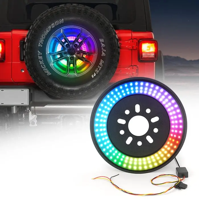 Suparee Jeep Wrangler Dual Rgb Led Spare Tire Brake Light For 2007+ Jk Jku Jl Jlu 1