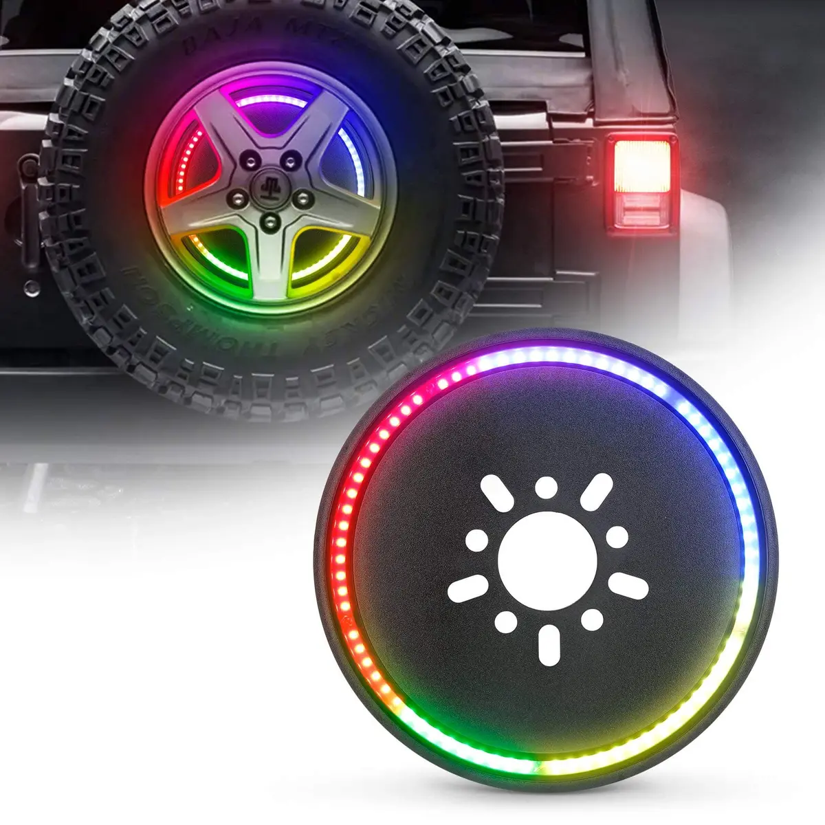 Suparee Jeep Rgb Led Spare Tire Brake Light For 2007+ Wrangler Jk Jku Jl Jlu 1