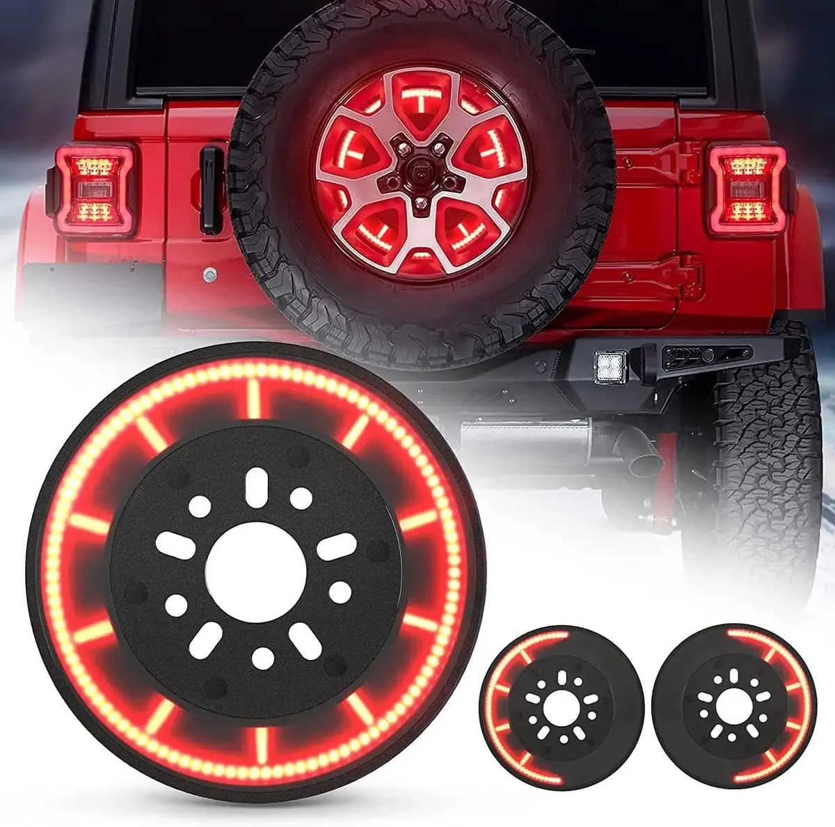 Suparee Jeep Wrangler Jk/Jl T-Style Spare Tire 3Rd Brake Lights 3
