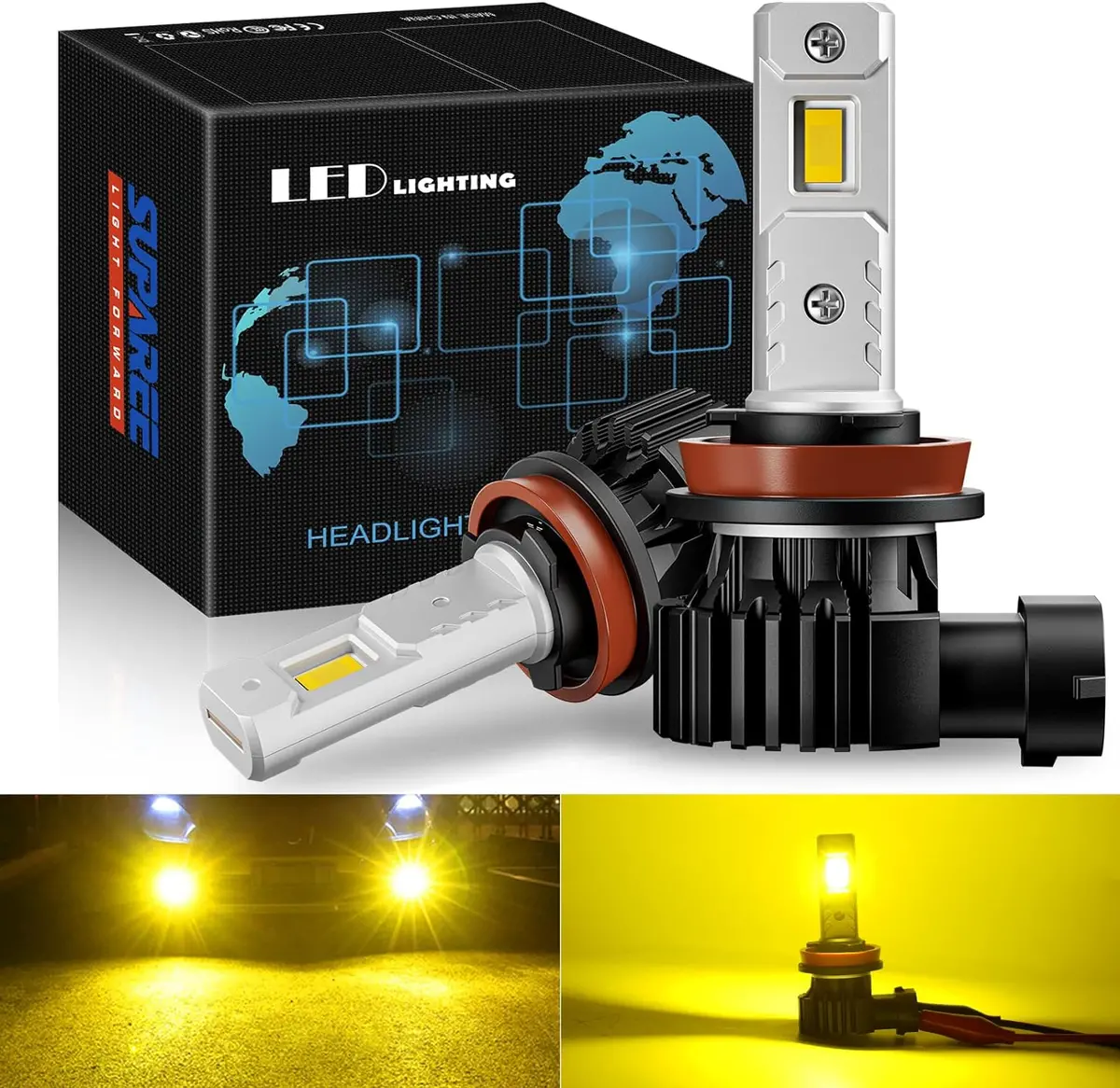 Suparee H11 H8 H16 Led Fog Light Bulbs With 3000K Amber 1