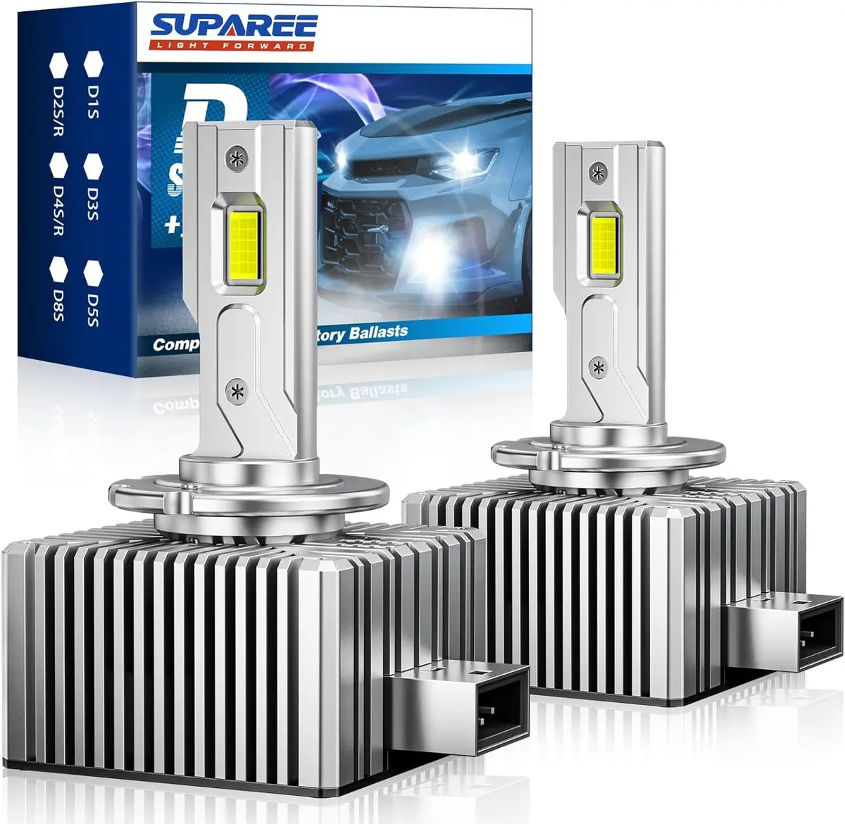 Suparee D1s D1r Led Headlight Bulbs With 150W 6500K Cool White 1