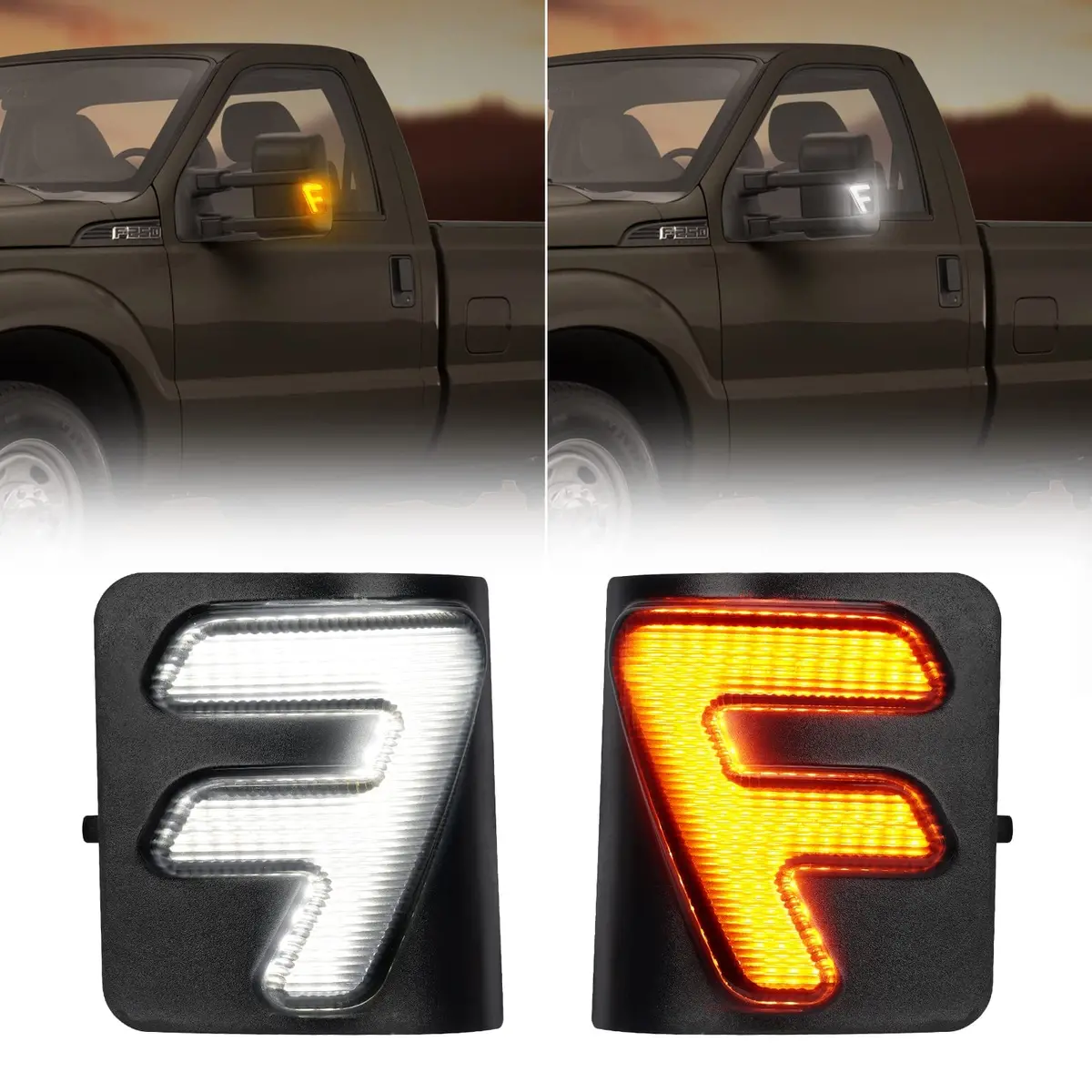 Suparee Ford Super Duty Led Side Mirror Marker With Switchback F-Style 1