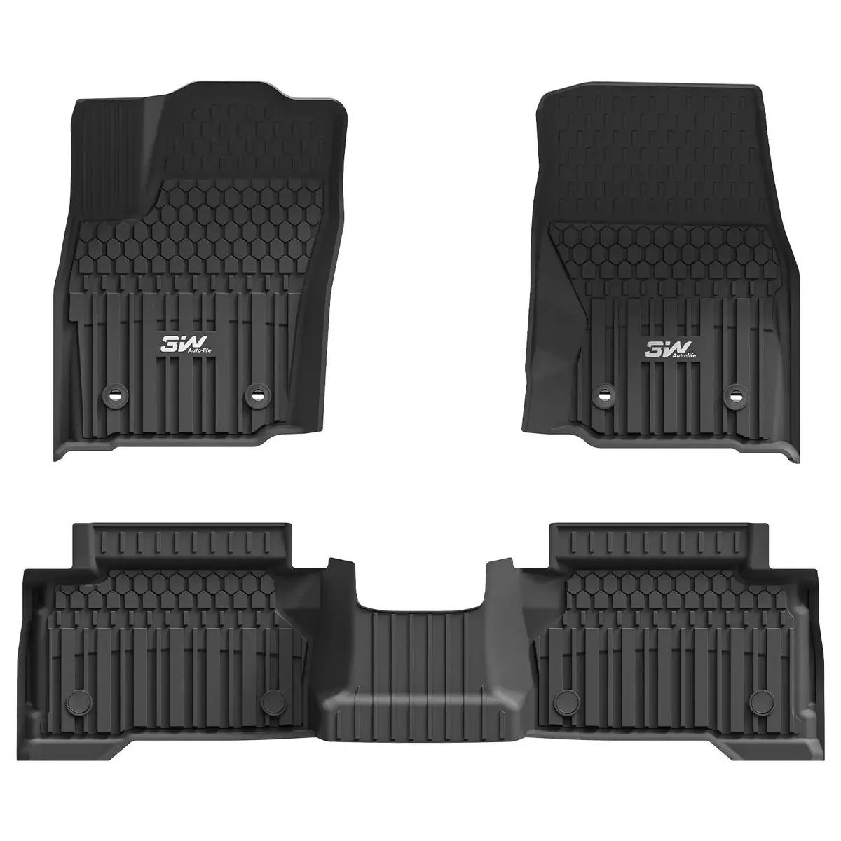 3W Toyota Tacoma 2024-2026 (Double Cab, Automatic Transmission) (Not For Hybrid) Floor Mats/ Bed Mat Thorex™ All Weather Custom Fit 1