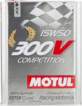 Motul 300V Competition 15W-50 Full-Synthetic Ester-Based Racing Motor Oil – 2-Liter Container 1