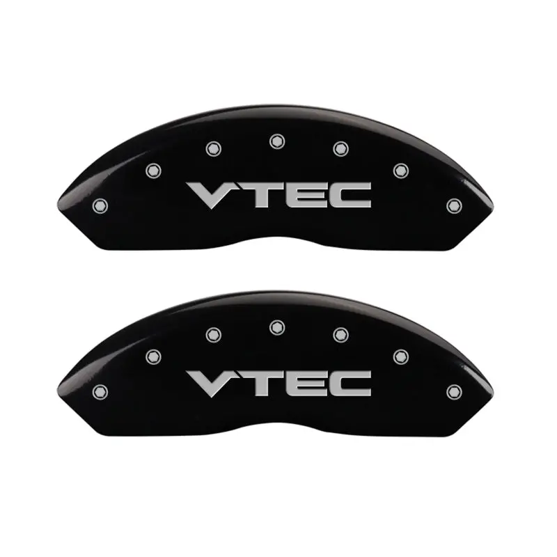 Mgp 4 Caliper Covers Engraved Front & Rear Vtech Black Finish Silver Ch 1