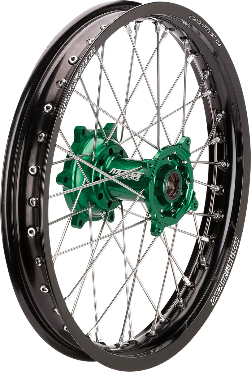 Moose Racing Sx-1 Complete Wheel - Rear - Black Wheel/Green Hub - 18" X 2.15" Kr-21518Bkgn 1