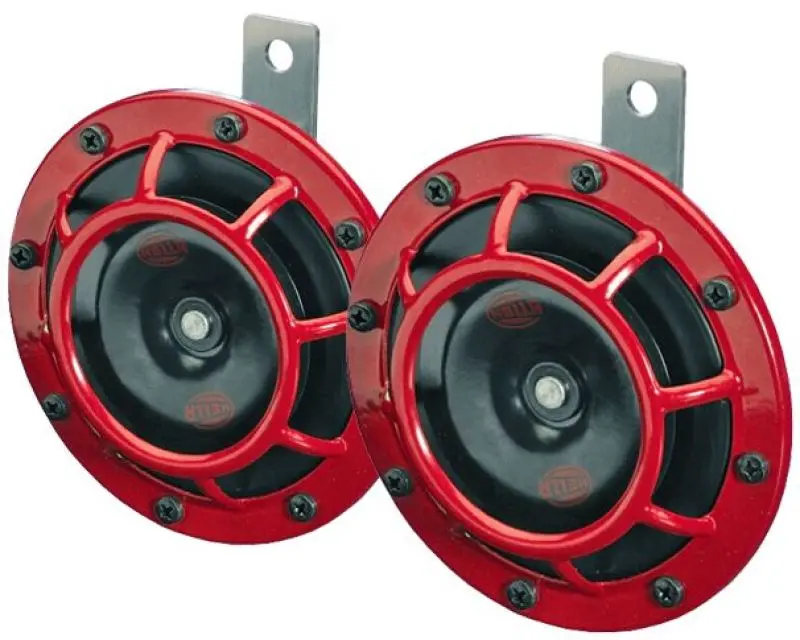Hella Supertone Dual-Tone Horn Kit – 12V, 300/500Hz, Red Housing (Model 003399803) 1