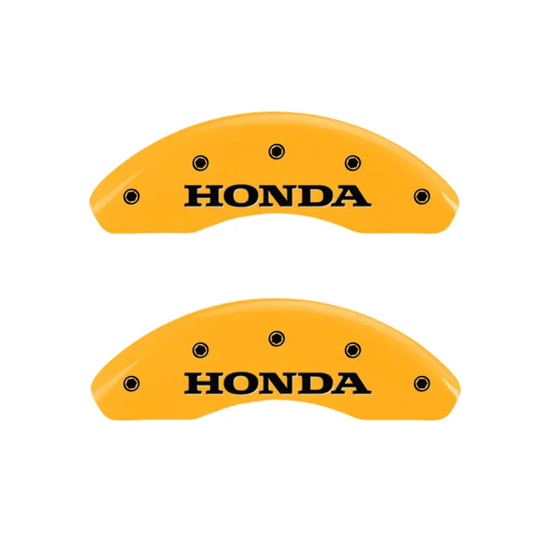 Mgp Engraved Caliper Covers – Front (Honda Logo), Rear (H Logo), Yellow Finish With Black Accents 1
